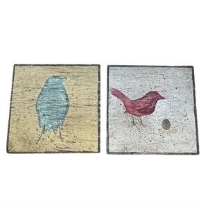 Hand Painted Bird on Recycled Wood Signed Original Painting 8x8 - Wood Wall Art